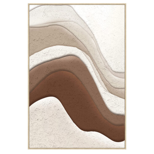 CUADRO LIENZO MARCO MADERA NATURAL 80X120 CM. FLORES