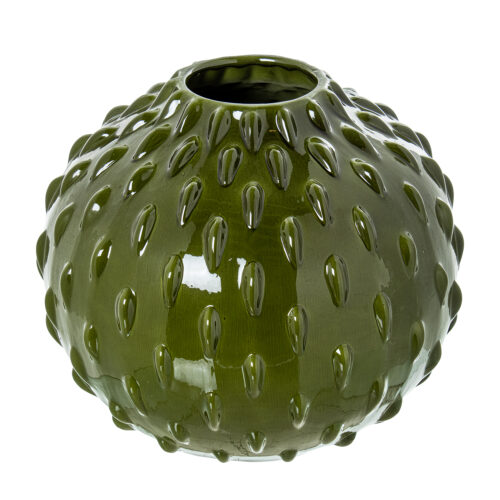 JARRON CERAMICA BOLA 37X31CM VCO BRILLO/ORO