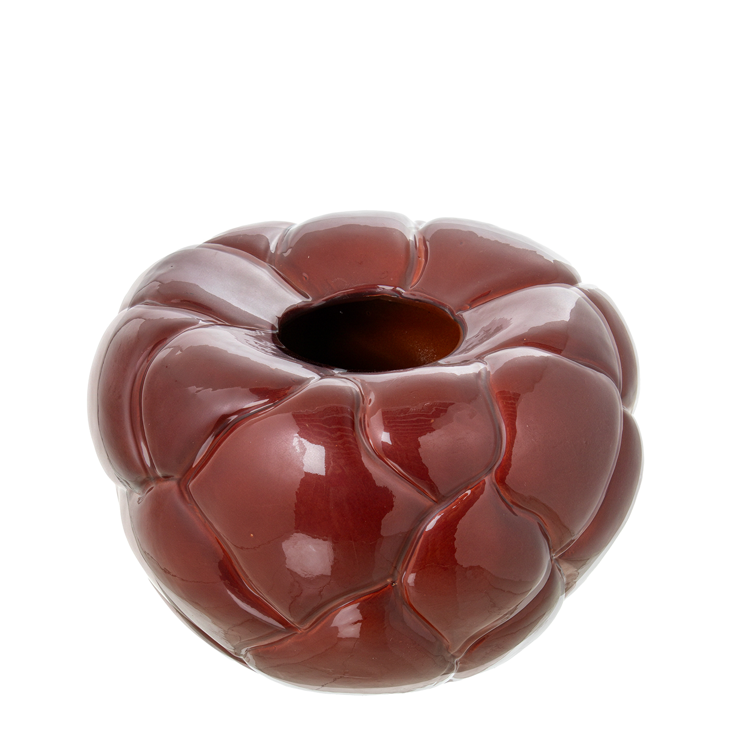 JARRON CERAMICA 30X27CM BURDEOS BRILLO
