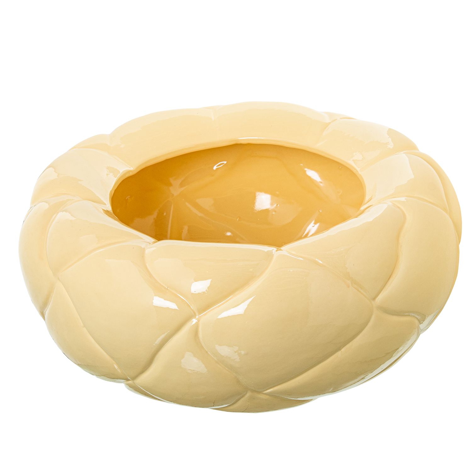 CENTRO CERAMICA D42CM CREMA BRBRILLO