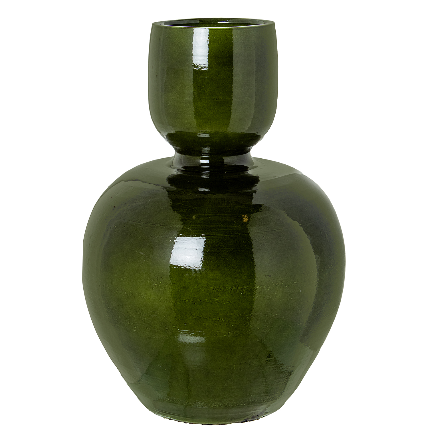 JARRON CERAMICA 60CM VERDE BRIILLO