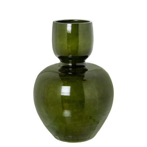 JARRON CERAMICA 50CM VERDE BRILLO