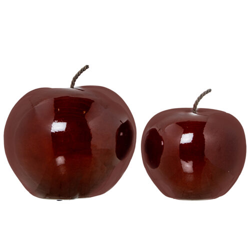 SET 2 FIGURAS MANZANAS CERAMICURDEOS BRILLO