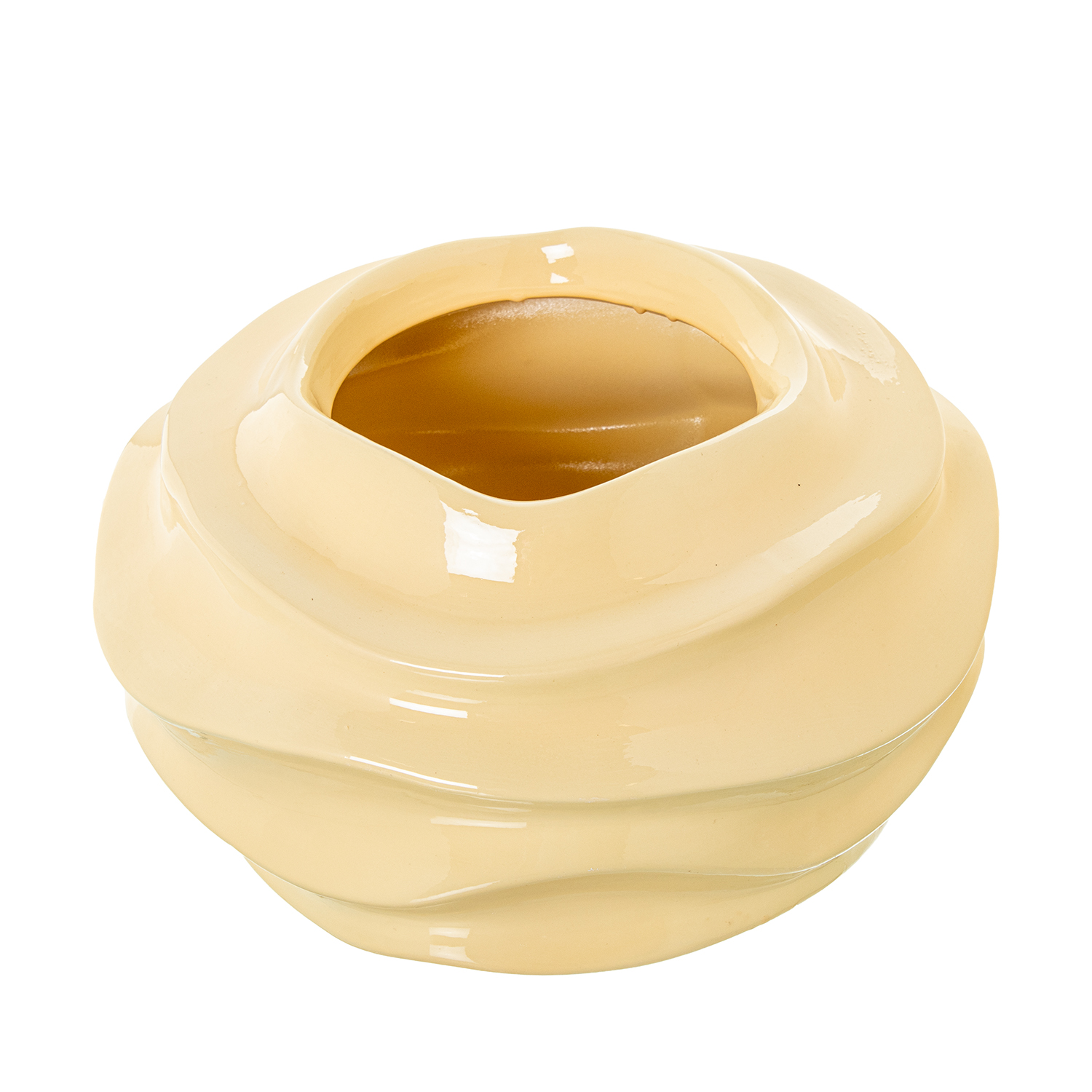 CENTRO CERÁMICA ø35CM CREMA BRILLO