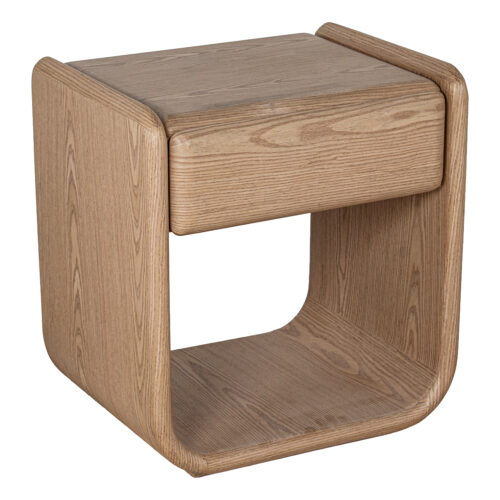 MESA DE NOCHE MADERA NATURAL,ANCO, DM+ CHAPA MAD. CAUCHO