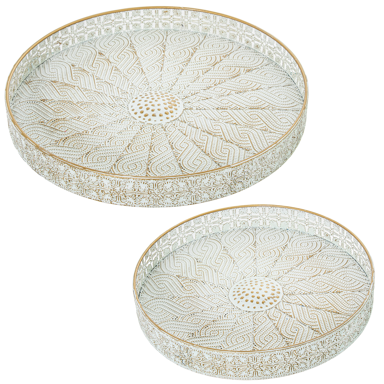 SET 2 BANDEJAS DORADO/BLANCO