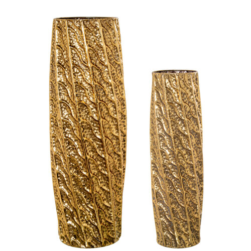 SET 2 JARRONES METAL DORADOCAPÉ