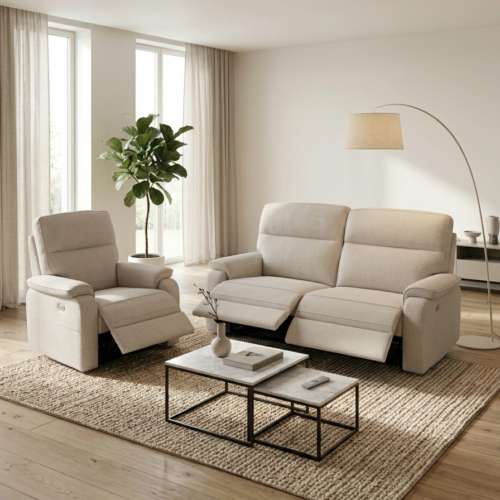 Sofá 2 plazas con motor + Sillón Relax con motor