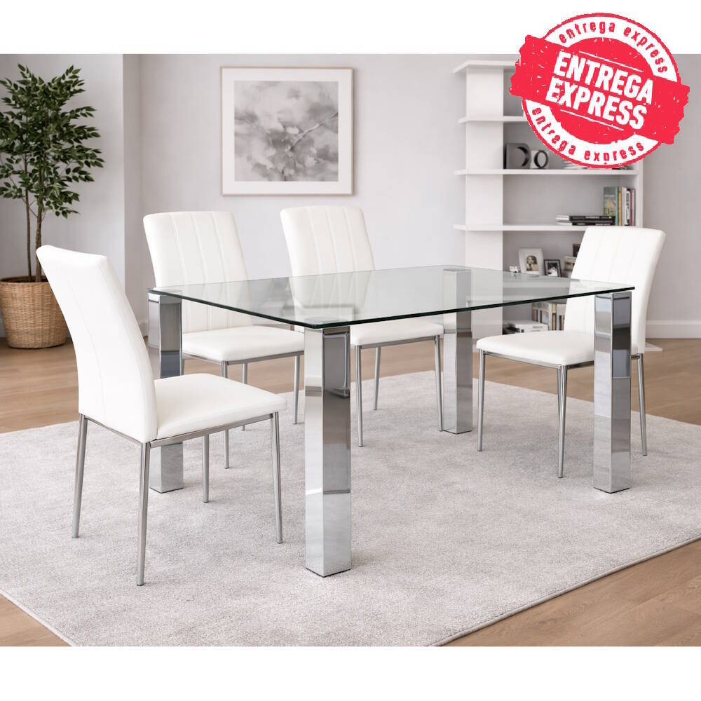 SILLA MOD. ALANA PU BLANCO/PATA CROMO SE SIRVE EN CAJAS DE 6 UDS