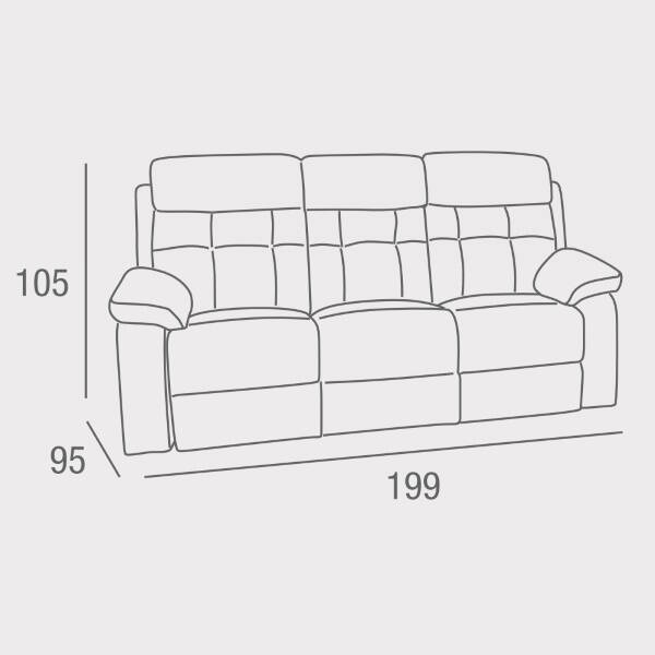 SOFA 3 PL. MOD. AMBERES RELAX MANUAL C/ MARRON