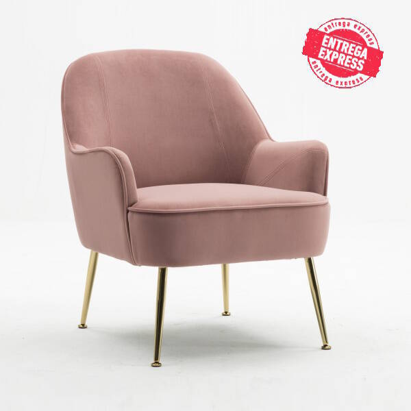 BUTACA MOD. AMUR ORO C/ ROSA / PATA DORADA