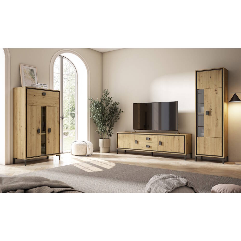 VITRINA ALTA MOD. ATENAS ARTISAN / NEGRO - Imagen 3