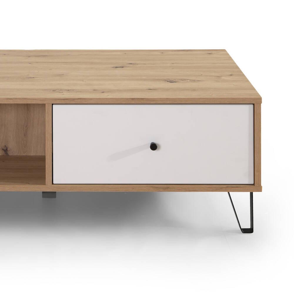 MESA DE CENTRO MOD. BILBAO ROBLE ARTISAN / BLANCO MATE - Imagen 2