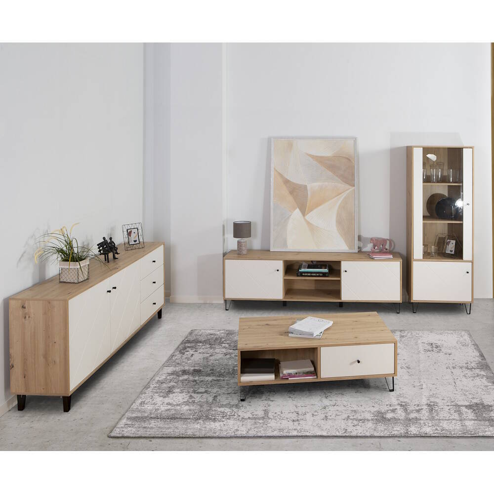 ESTANTERIA 1 PTA MOD. BILBAO ROBLE ARTISAN / BLANCO MATE - Imagen 2