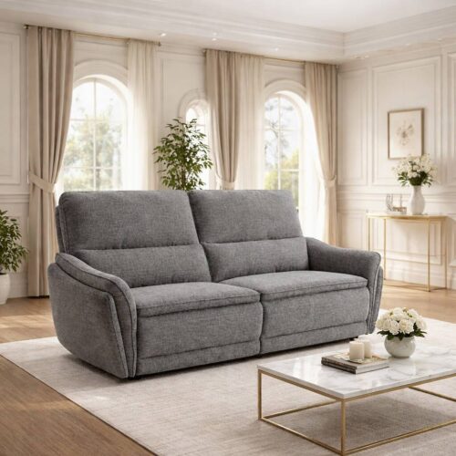 SOFA 3 PL. MOD. BINTER  TELA C/ GRIS OSCURO 2 RELAX ELECTRICO 4 MOTORES - Sistema gravedad cero