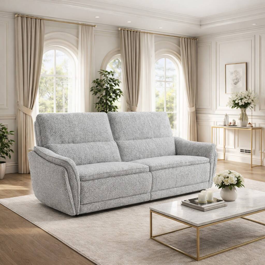 SOFA 3 PL. MOD. BINTER TELA C/ GRIS CLARO 2 RELAX ELECTRICO 4 MOTORES - Sistema gravedad cero