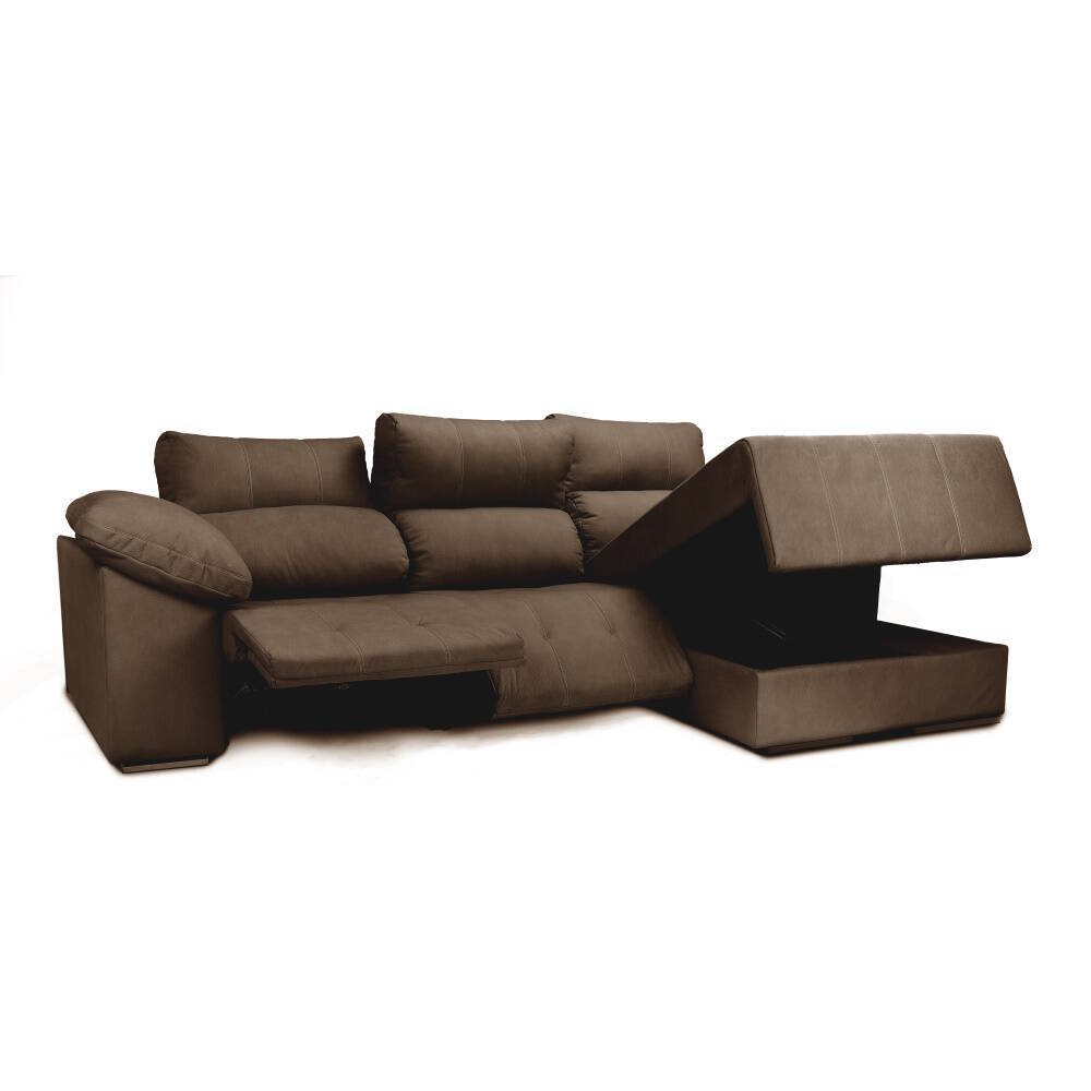 CHAISELONGUE MOD. BOLTO (RELAX) VF DCHA TELA CHOCOLATE / HILO CONTRASTADO 2 Motores - Imagen 2