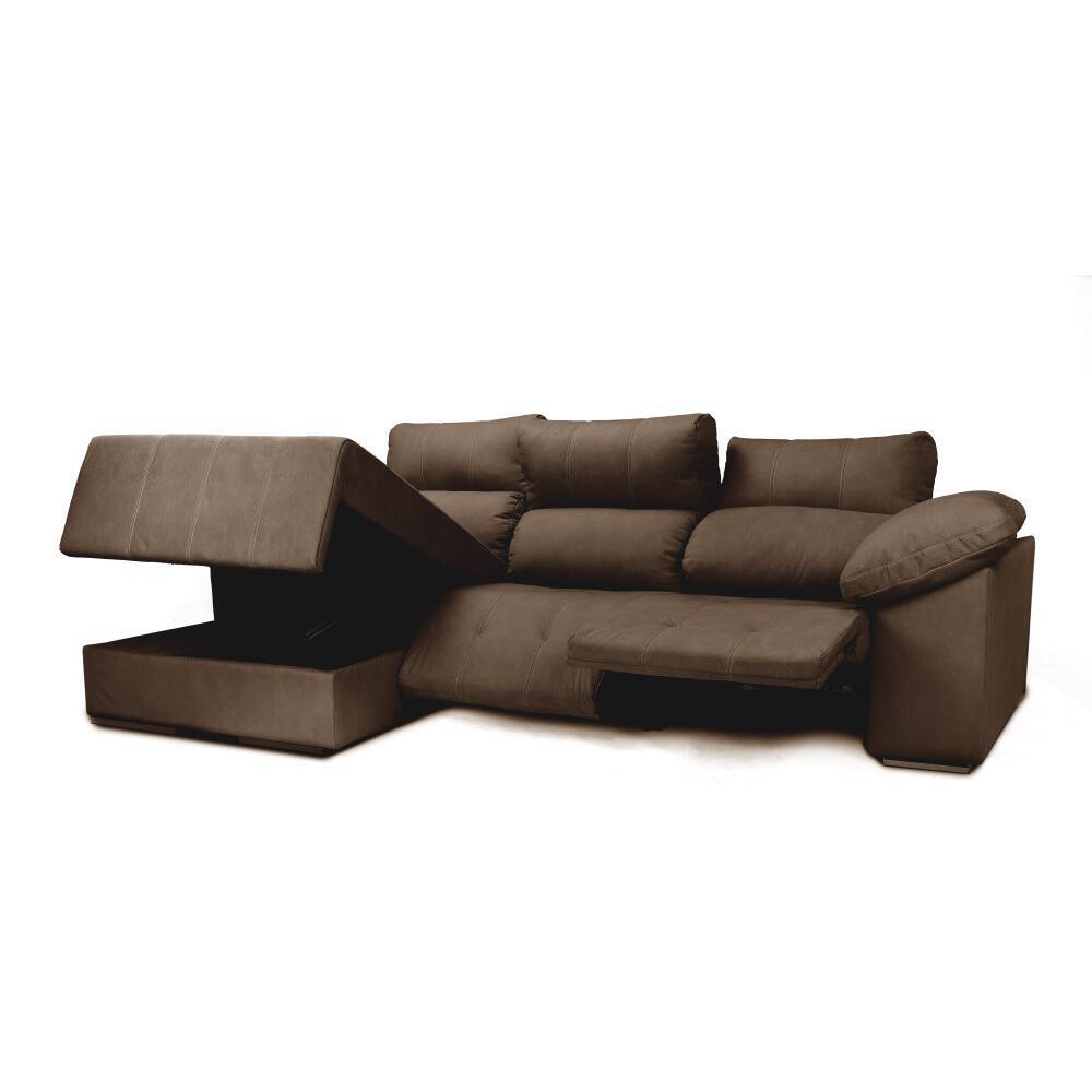 CHAISELONGUE MOD. BOLTO (RELAX) VF IZQDA TELA CHOCOLATE / HILO CONTRASTADO 2 Motores - Imagen 2