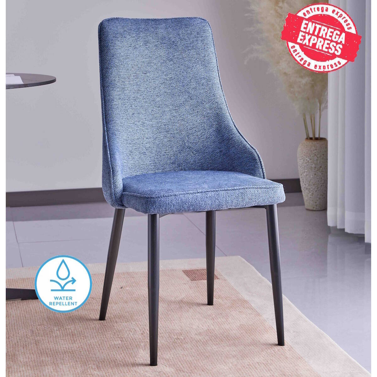 SILLA MOD. BRIANA PATA NEGRA - TELA C/ AZUL SE SIRVE EN CAJAS DE 4 UDS