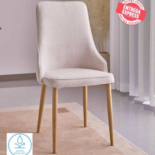 SILLA MOD. BRIANA PATA C/ MADERA - TELA C/ BEIGE (NUEVA TELA) SE SIRVE EN CAJAS DE 4 UDS
