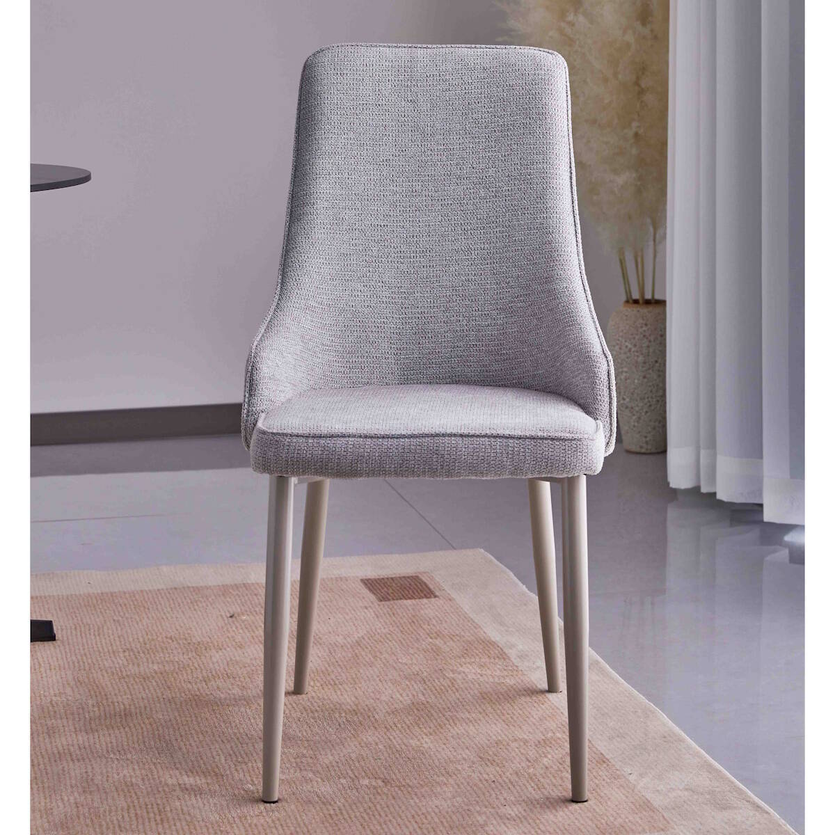 SILLA MOD. BRIANA PATA CREMA - TELA C/ GRIS CLARO SE SIRVE EN CAJAS DE 4 UDS - Imagen 3