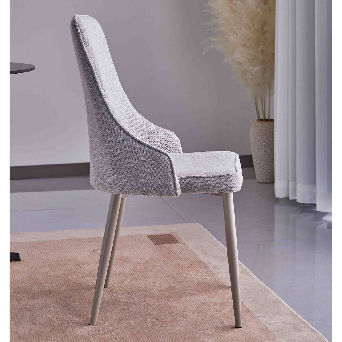 SILLA MOD. BRIANA PATA CREMA - TELA C/ GRIS CLARO SE SIRVE EN CAJAS DE 4 UDS - Imagen 4