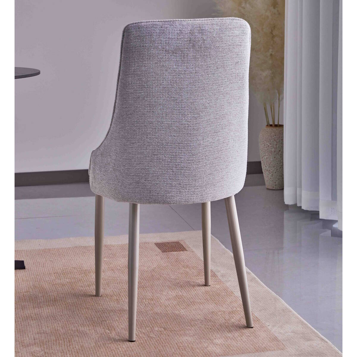 SILLA MOD. BRIANA PATA CREMA - TELA C/ GRIS CLARO SE SIRVE EN CAJAS DE 4 UDS - Imagen 5