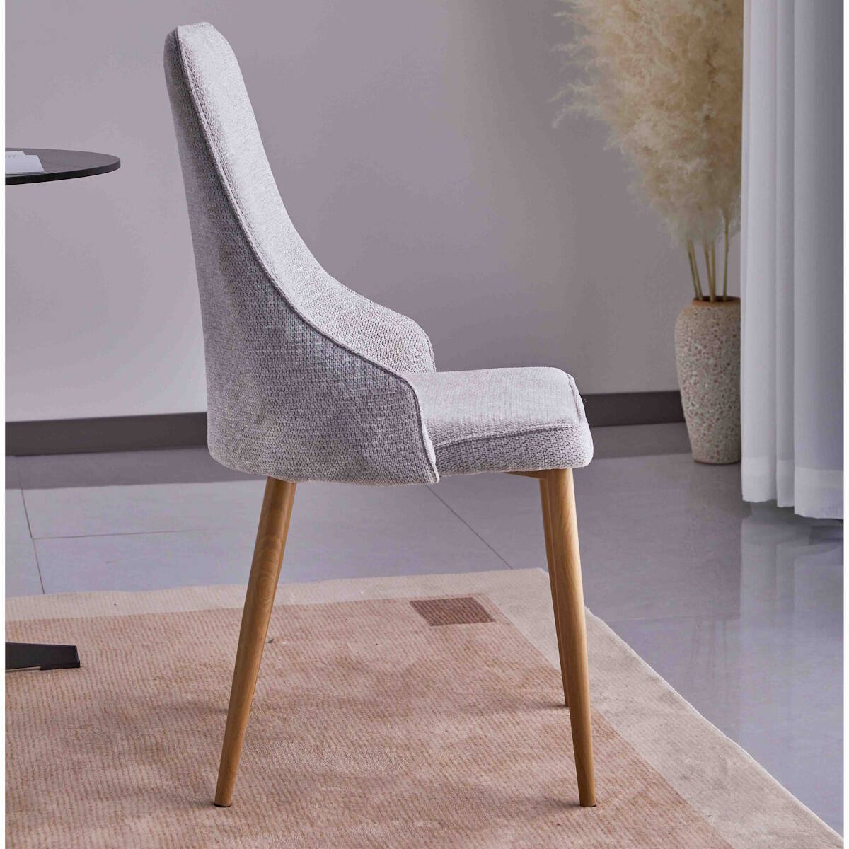 SILLA MOD. BRIANA PATA C/ MADERA - TELA C/ GRIS CLARO SE SIRVE EN CAJAS DE 4 UDS - Imagen 4