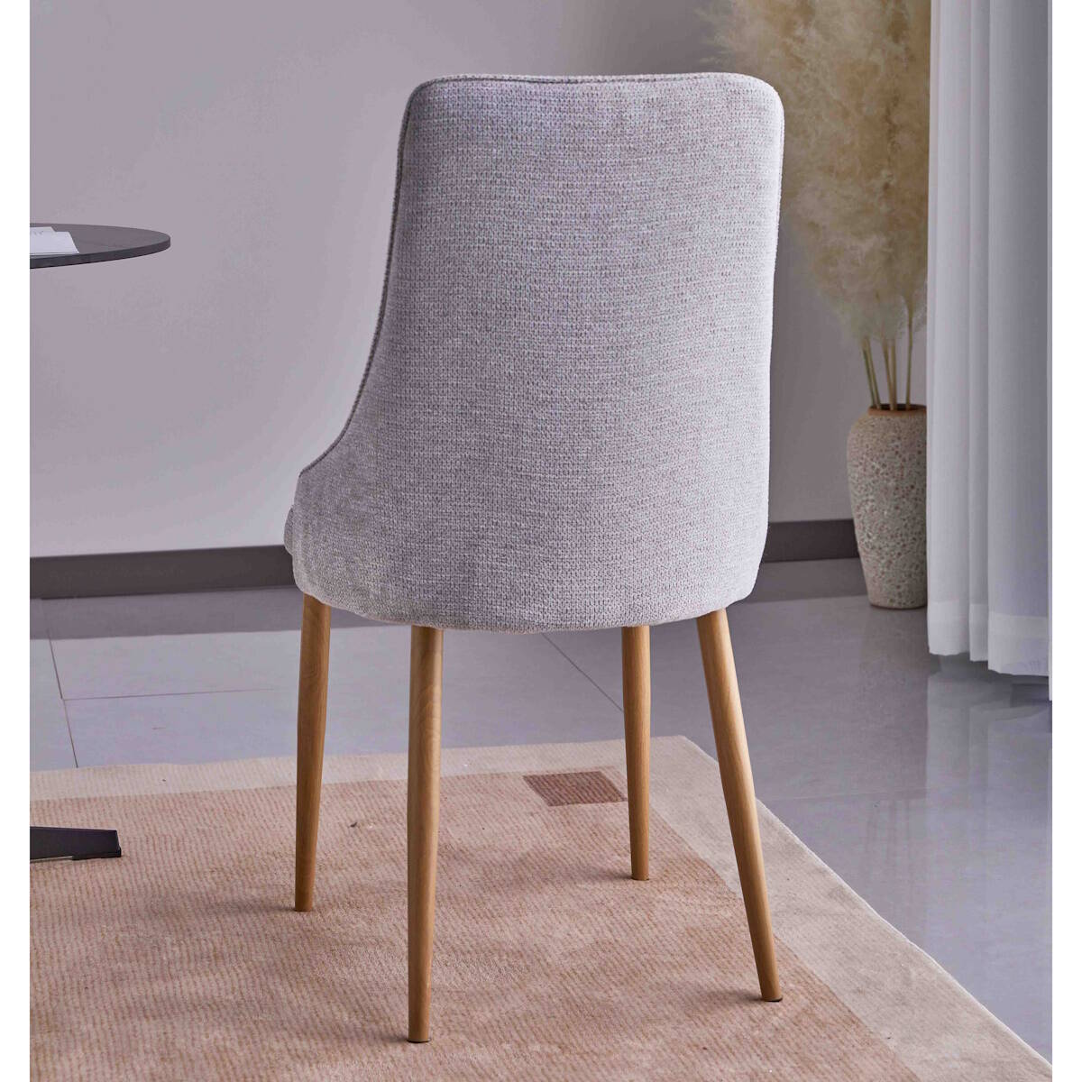 SILLA MOD. BRIANA PATA C/ MADERA - TELA C/ GRIS CLARO SE SIRVE EN CAJAS DE 4 UDS - Imagen 5