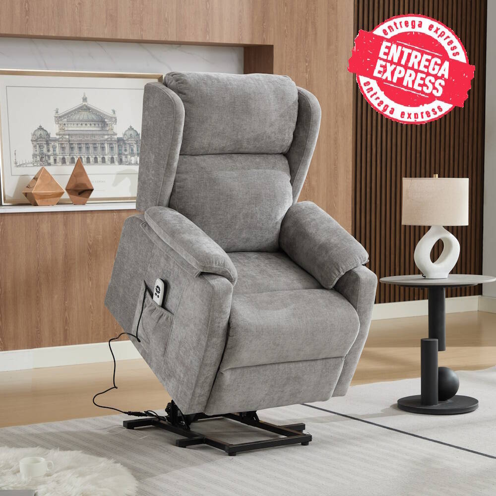 SILLON PWR LIFT MOD. BRIAR TELA C/ GRIS CLARO (CLEAR) 2 MOTORES