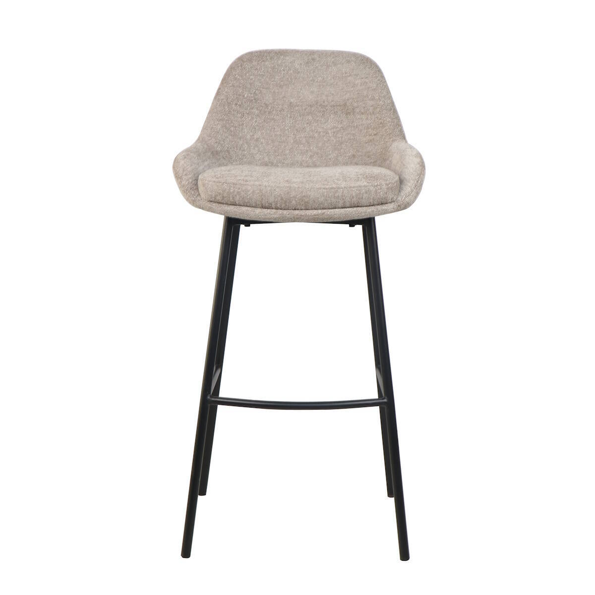 TABURETE MOD. CASPER TELA C/ BEIGE TOSTADO - PATA NEGRA CAJAS DE 2 UDS. - Imagen 2
