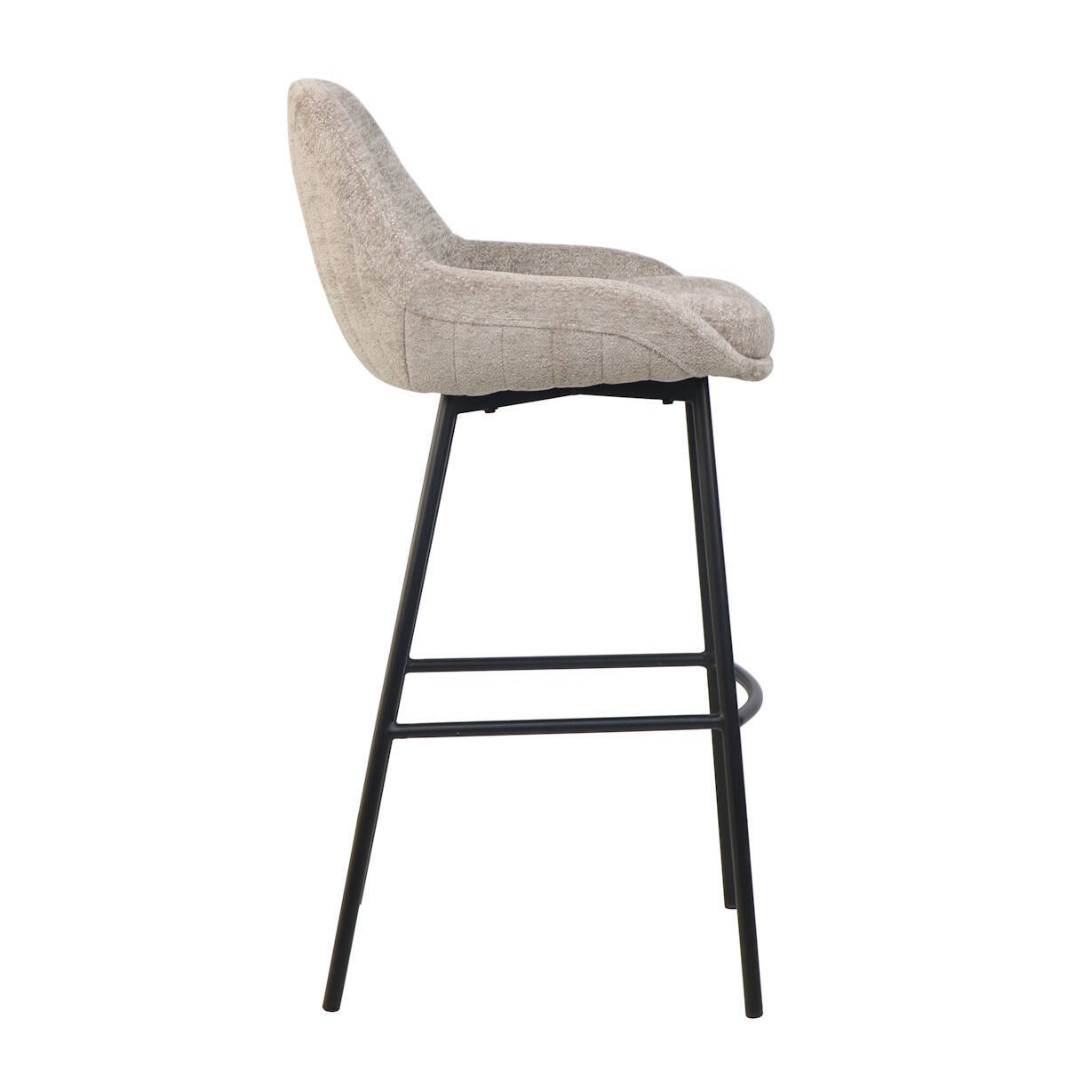 TABURETE MOD. CASPER TELA C/ BEIGE TOSTADO - PATA NEGRA CAJAS DE 2 UDS. - Imagen 3
