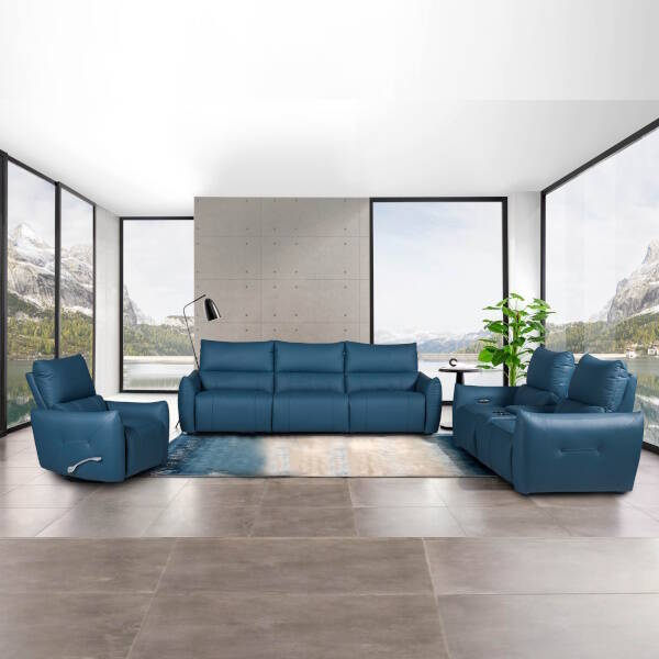 SOFA 3 PL. MAXI MOD. COLUMBIA PIEL C/ GRIS RELAX ELECTR 3 MOTORES - Imagen 3