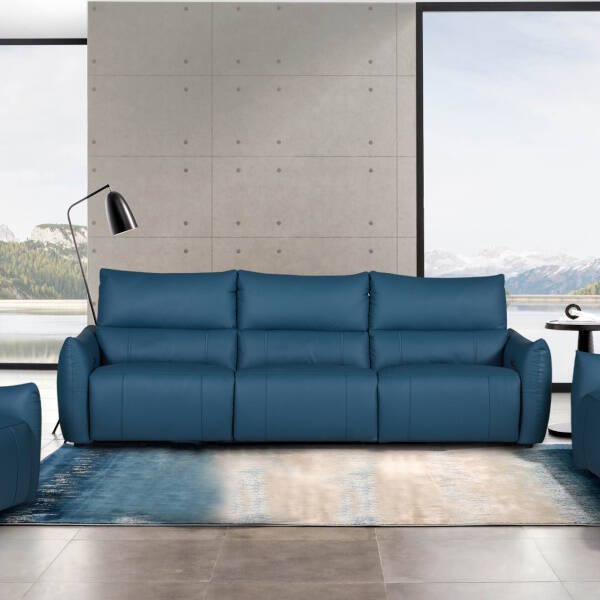 SOFA 3 PL. MAXI MOD. COLUMBIA PIEL C/ AZUL RELAX ELECTR 3 MOTORES