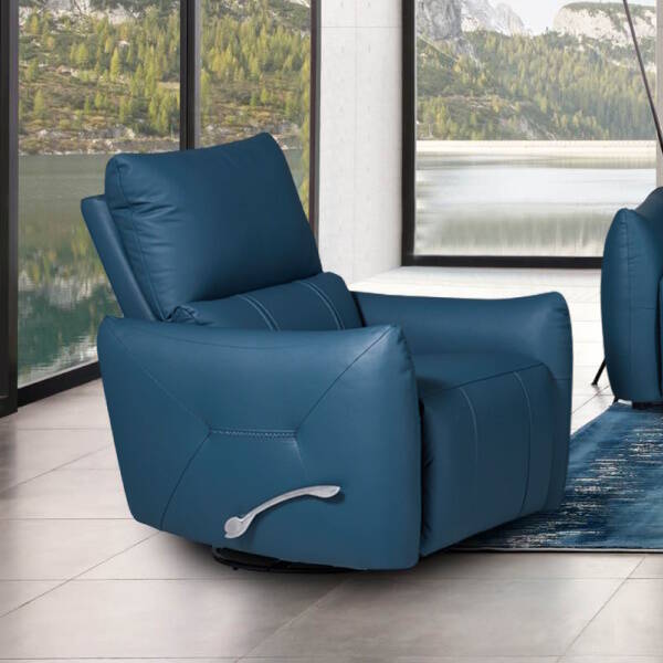 SILLON MOD. COLUMBIA PIEL C/ AZUL GIRATORIO Y RELAX MANUAL