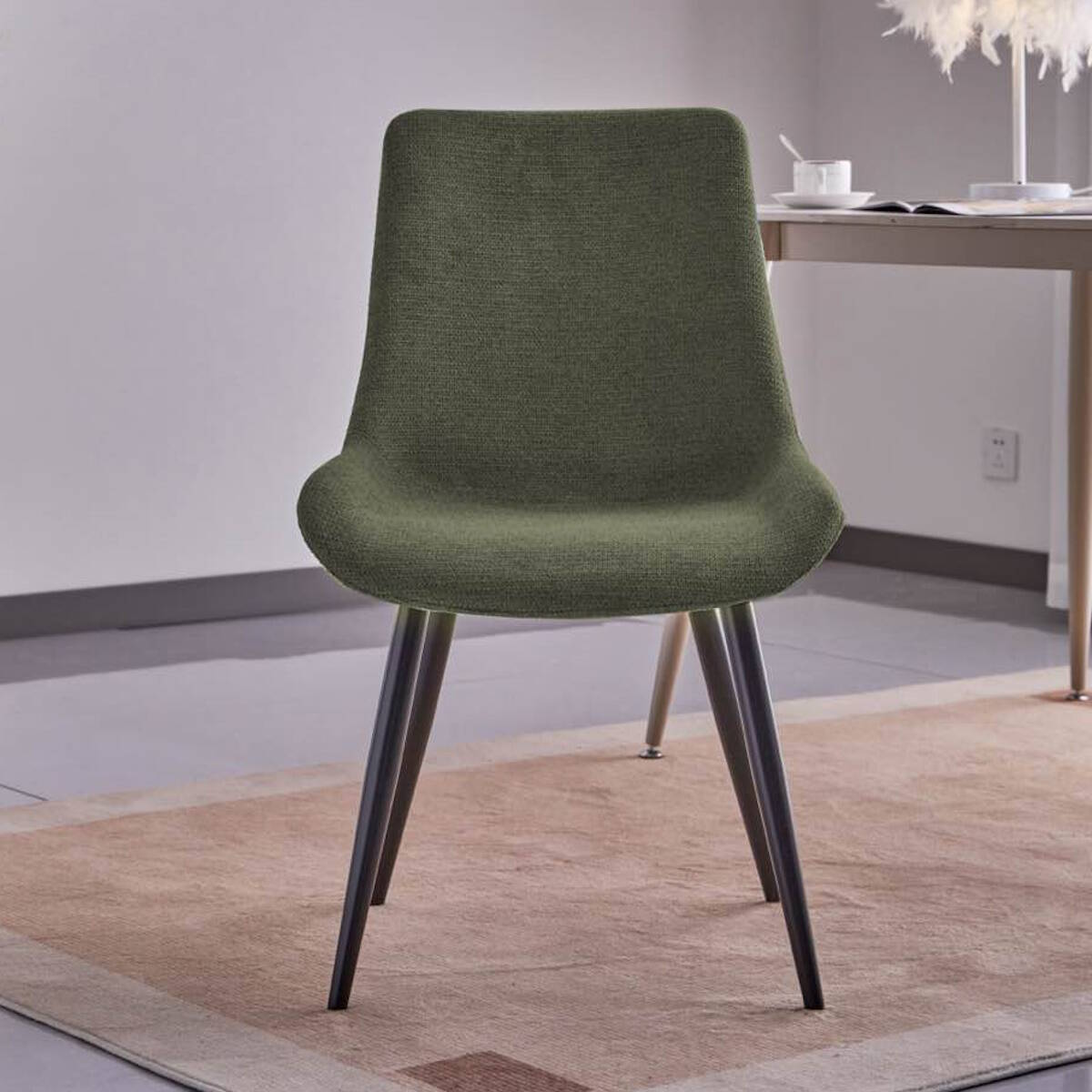SILLA MOD. DEREK TELA C/ VERDE - PATA NEGRA SE SIRVE EN CAJAS DE 4 UDS - Imagen 2