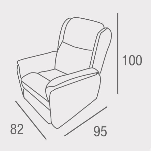 SILLON MOD. DOM RELAX MANUAL C/ GRIS TELA - Imagen 2