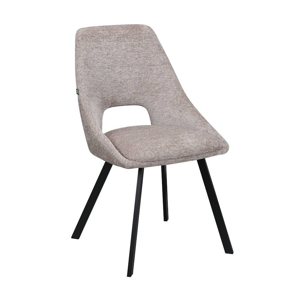 SILLA MOD. ELIDE TELA C/ BEIGE TOSTADO - PATA NEGRA CAJA DE 2 UDS