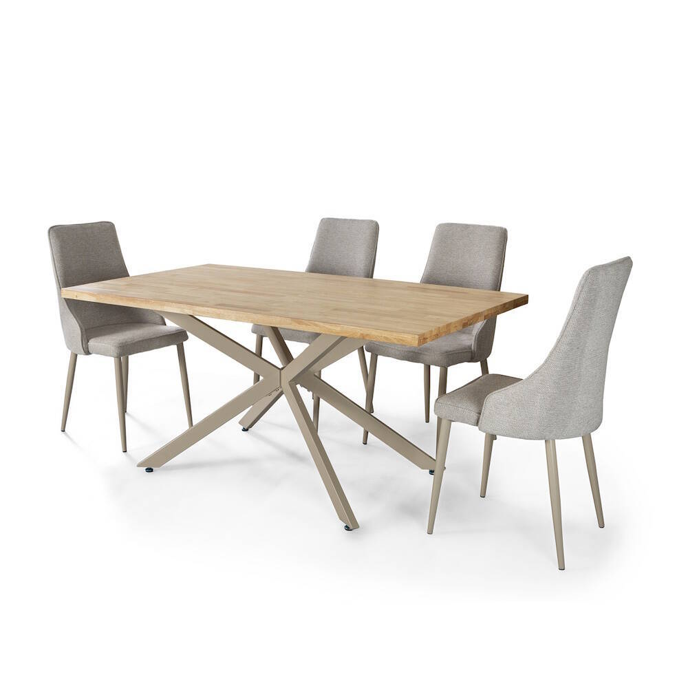 MESA COMEDOR FIJA MOD. EMMET - PATAS C/ CREMA - Imagen 3