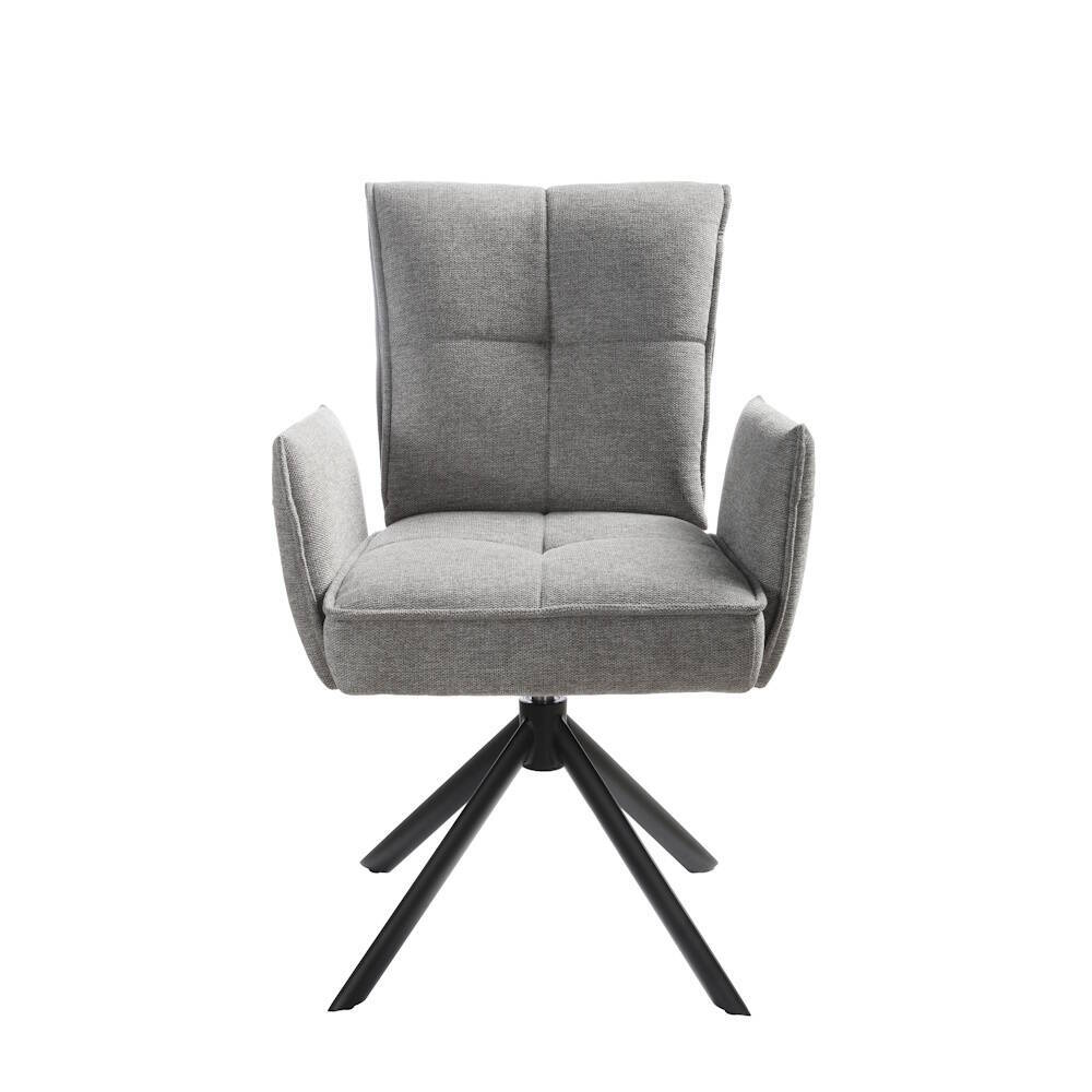 SILLA MOD. FIORE TELA C/ GRIS - PATA NEGRA CAJAS DE 2 UDS - GIRATORIA 360º - Imagen 2