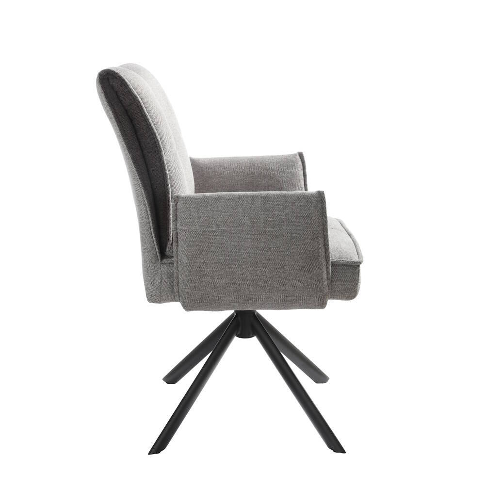 SILLA MOD. FIORE TELA C/ GRIS - PATA NEGRA CAJAS DE 2 UDS - GIRATORIA 360º - Imagen 3