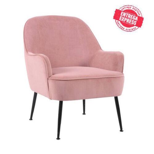 BUTACA MOD. AMUR TELA VELVET C/ ROSA