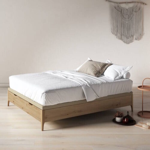 CANAPE MOD. FRANCIA 150*190 C/ CAMBRIAN - TAPA VAINILLA Canape abatible madera con pata alta