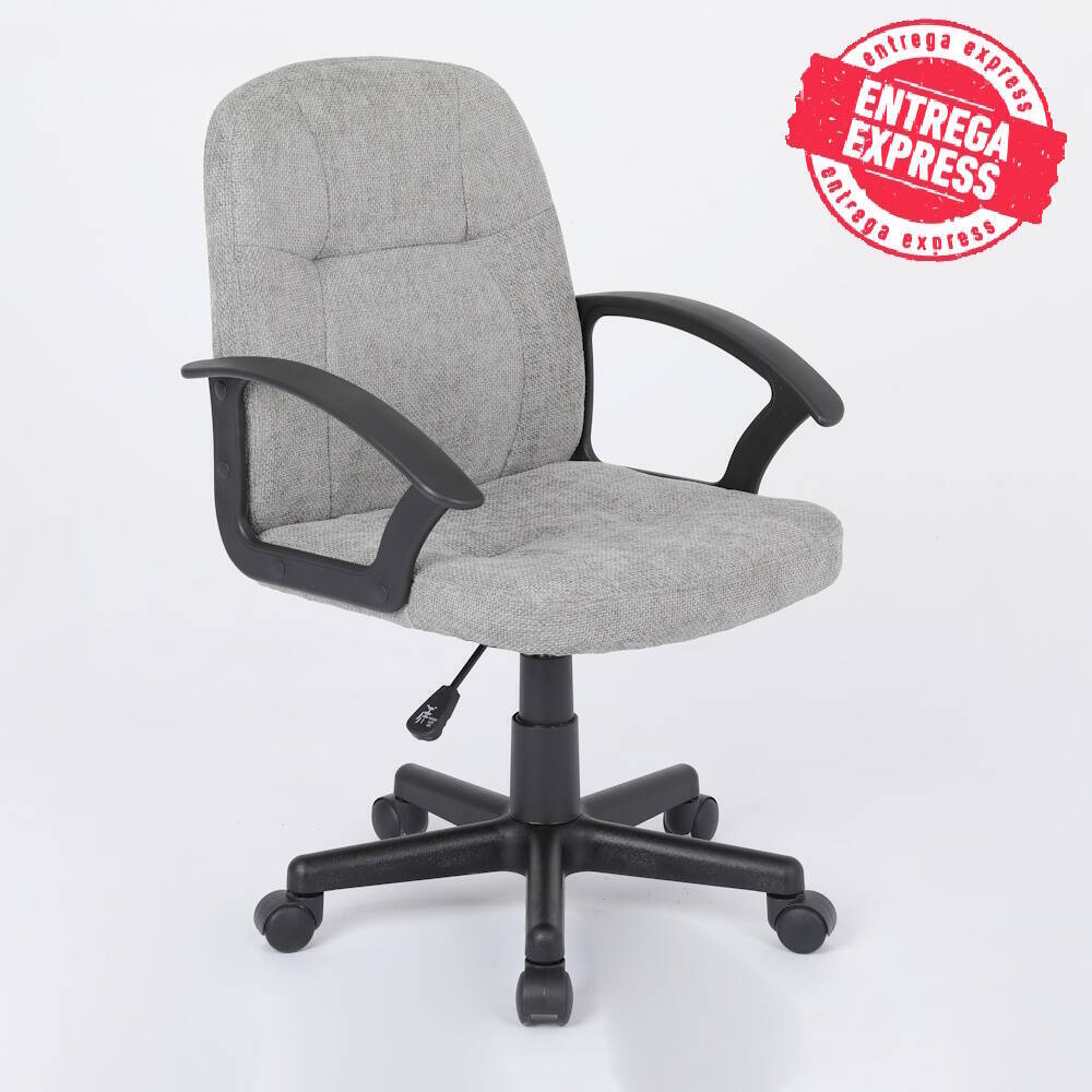 SILLA OFICINA MOD. HELA TELA C/ GRIS CLARO - ESTRUCTURA NEGRA
