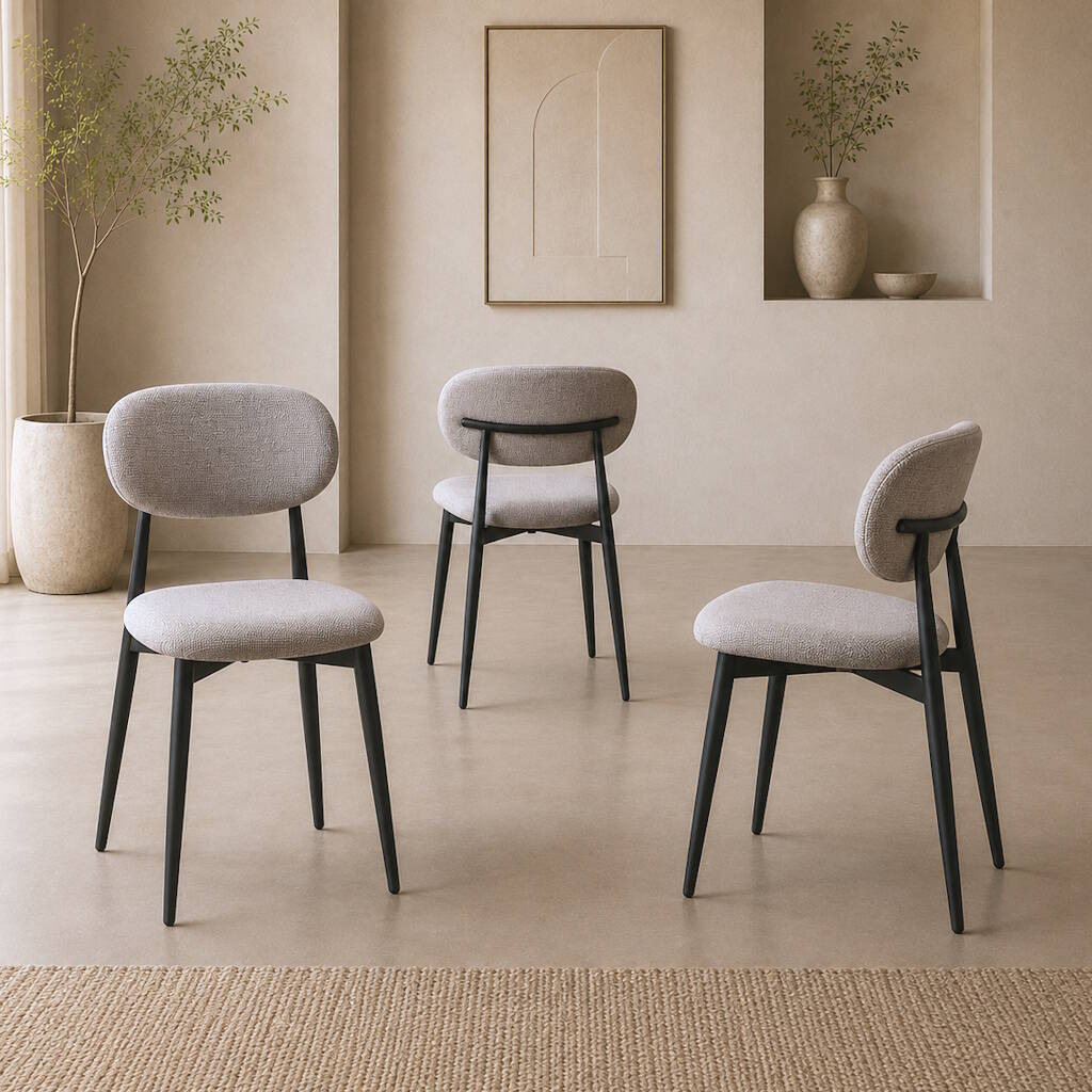 SILLA MOD. JAIRO TELA C/ GRIS OSCURO - PATA C/ NEGRO SE SIRVE EN CAJAS DE 4 UDS