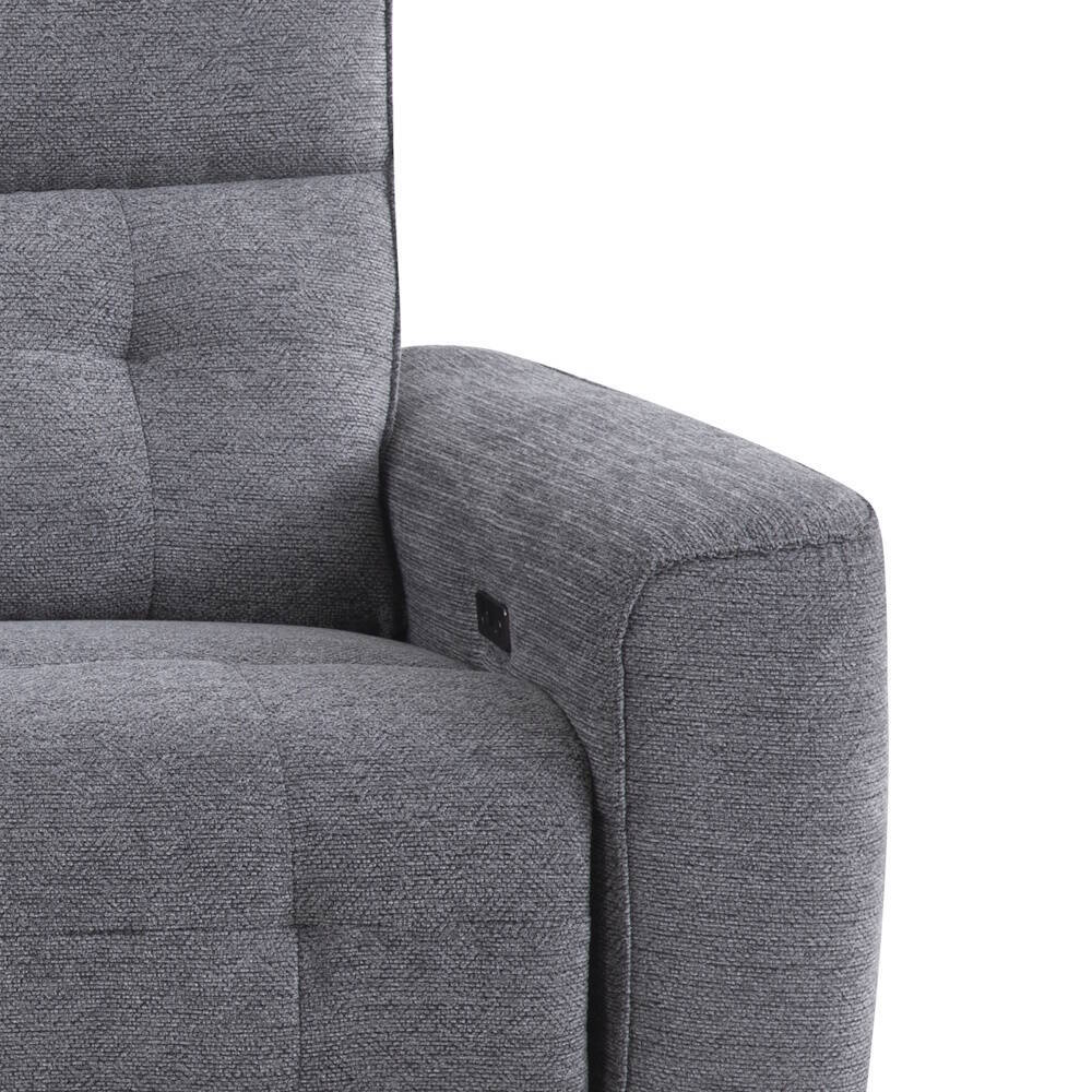 SOFA 3 PL. MOD. KANOI TELA C/ GRIS OSCURO 2 RELAX ELECTRICO Sistema gravedad cero - Imagen 3