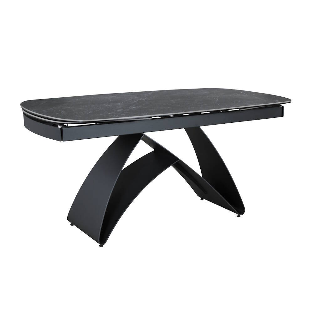 MESA COMEDOR EXTENSIBLE MOD. KAYLA (160/240 CM) PATA NEGRA SOBRE CERAMICO BLACK&WHITE - Imagen 2