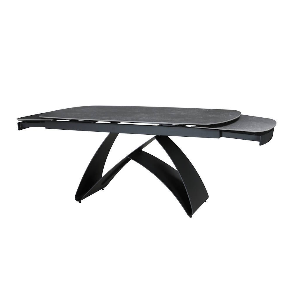 MESA COMEDOR EXTENSIBLE MOD. KAYLA (160/240 CM) PATA NEGRA SOBRE CERAMICO BLACK&WHITE - Imagen 3
