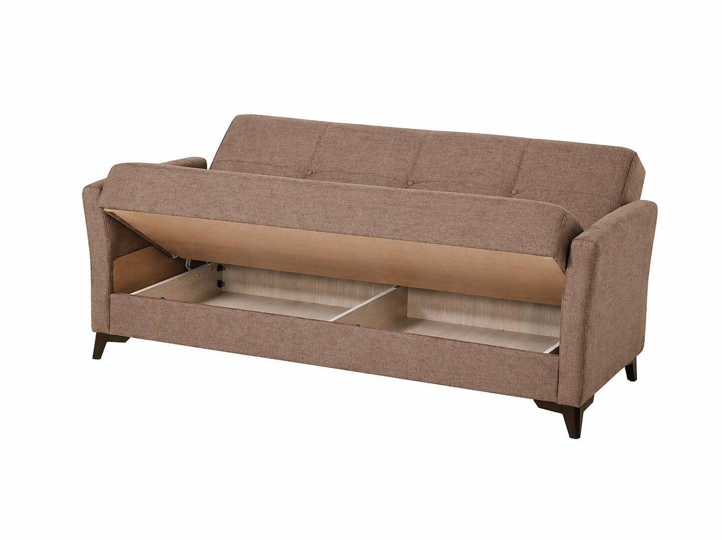 SOFA CAMA MOD. LARISA TELA C/ MARRON - Imagen 2
