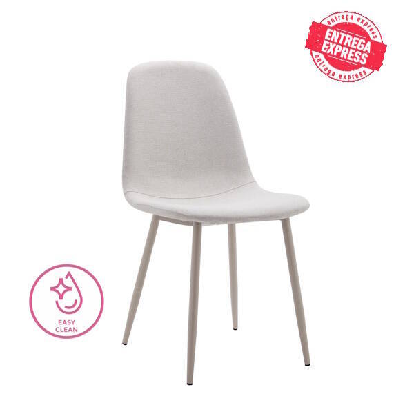 SILLA MOD. LIMA TELA C/ BEIGE CLARO - PATA CREMA SE SIRVE EN CAJAS DE 4 UDS